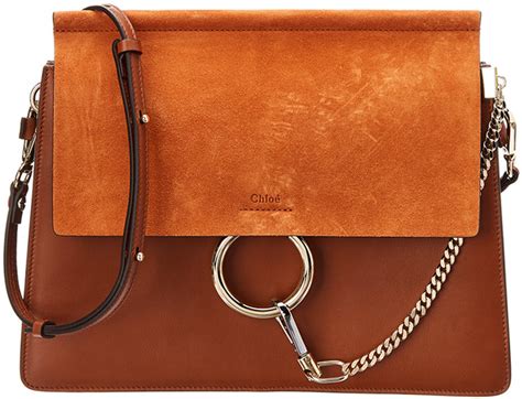 chloe faye medium brown|CHLOÉ Faye medium leather and suede shoulder bag .